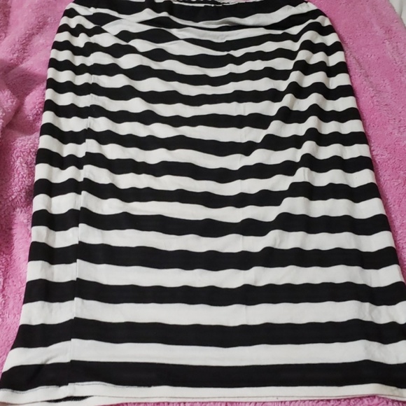 bobeau maxi  skirt black and white stripe size M - Picture 7 of 8